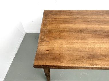 Table de ferme en hêtre, pieds fuseaux, France, années 1970, vue 20