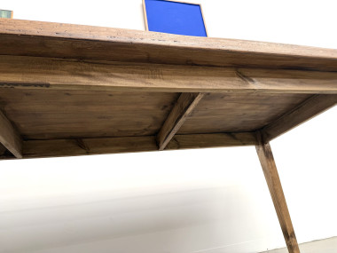 Table de ferme en hêtre, pieds fuseaux, France, années 1970, vue 25