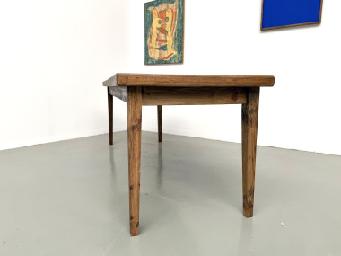 Table de ferme en hêtre, pieds fuseaux, France, années 1970, vue 28