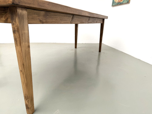 Table de ferme en hêtre, pieds fuseaux, France, années 1970, vue 29