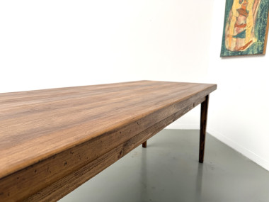 Table de ferme en hêtre, pieds fuseaux, France, années 1970, vue 30