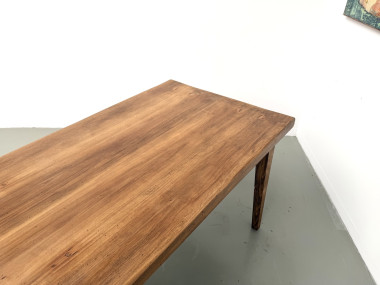 Table de ferme en hêtre, pieds fuseaux, France, années 1970, vue 32