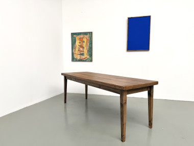 Table de ferme en hêtre, pieds fuseaux, France, années 1970, vue 33