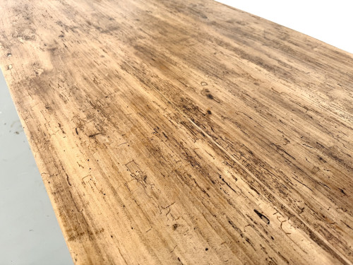 Table de ferme en pin massif, pieds fuseaux, France, années 1950, vue 10