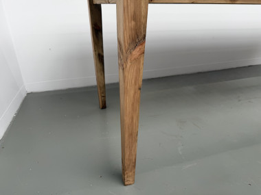 Table de ferme en pin massif, pieds fuseaux, France, années 1950, vue 16