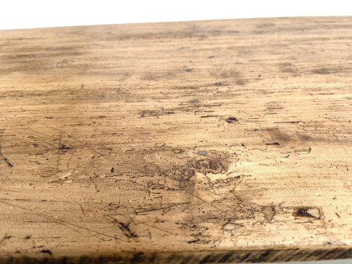 Table de ferme en pin massif, pieds fuseaux, France, années 1950, vue 23