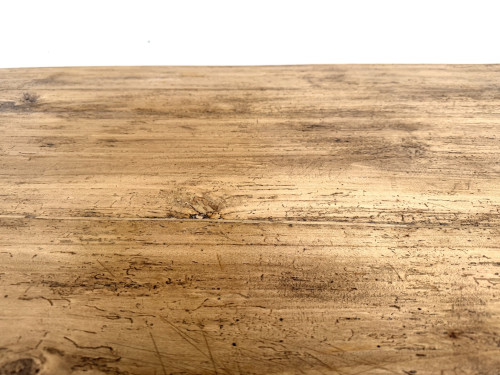 Table de ferme en pin massif, pieds fuseaux, France, années 1950, vue 24