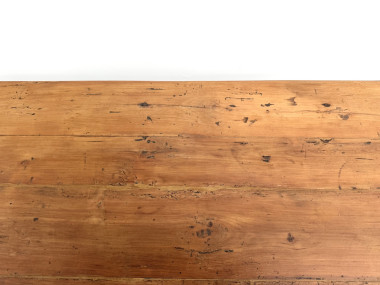 Table de ferme en merisier massif, un tiroir, entretoise basse, France, années 1950, vue 12