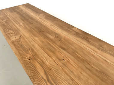 Grande table de réfectoire en pin et hêtre massif, piètement en X, France, années 1970, vue 8