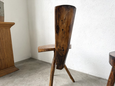 Trio de chaises d'alpage en pin massif, France, années 1950, vue 14