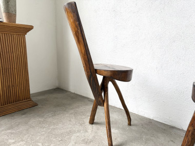 Trio de chaises d'alpage en pin massif, France, années 1950, vue 16