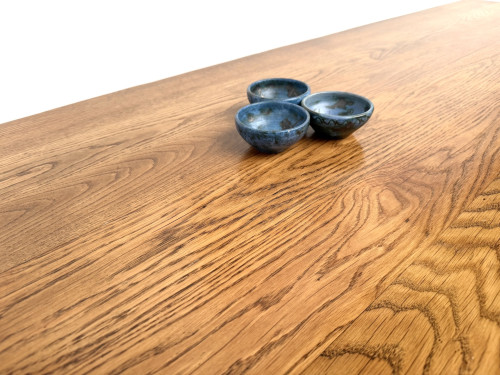 Table de ferme en chêne massif, pieds carrés, un tiroir, France, années 1960–1970, vue 20