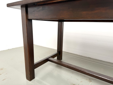 Table de métier en pin massif, plateau rainuré, finition brun satiné, années 1950-60, vue 16