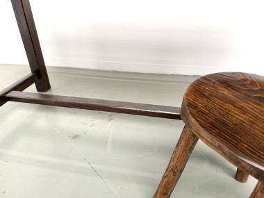 Table de métier en pin massif, plateau rainuré, finition brun satiné, années 1950-60, vue 17
