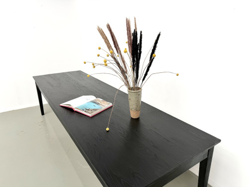 Grande table en bois brûlé Shou Sugi Ban - 300 X 90 cm, vue 19