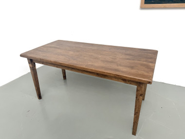 Table de ferme en chêne massif, pieds fuseaux en pin, France, années 1950, vue 11