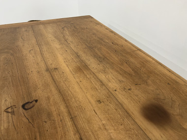 Petite table de ferme en noyer blond, vue 16
