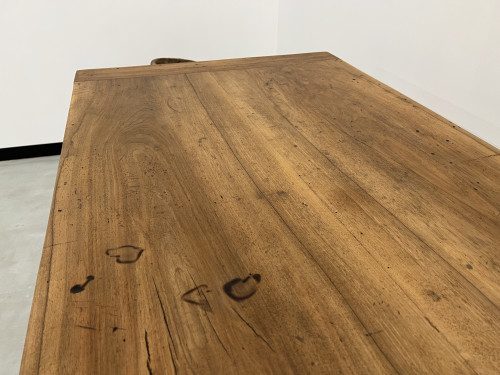 Petite table de ferme en noyer blond, vue 17