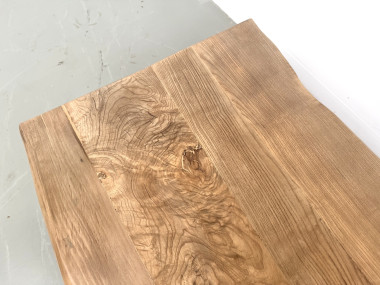 Table basse brutaliste, forme libre en chêne massif, vue 10