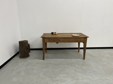 Petite table de ferme en noyer blond, vue 20