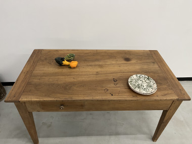 Petite table de ferme en noyer blond, vue 25