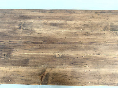 Table de ferme en pin, pieds fuseaux, années 50, vue 22