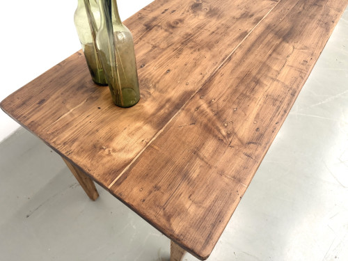 Table de ferme en pin, pieds fuseaux, années 50, vue 6