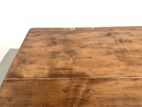 Table de ferme en pin, pieds fuseaux, années 50, vue 11