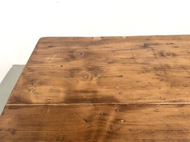 Table de ferme en pin, pieds fuseaux, années 50, vue 11