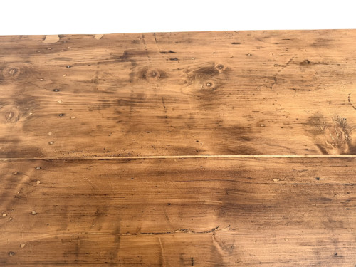 Table de ferme en pin, pieds fuseaux, années 50, vue 13
