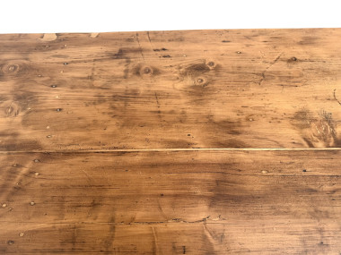 Table de ferme en pin, pieds fuseaux, années 50, vue 13