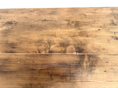 Table de ferme en pin, pieds fuseaux, années 50, vue 14