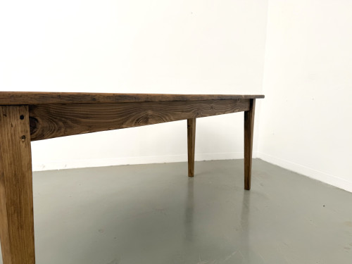 Table de ferme en pin, pieds fuseaux, années 50, vue 16