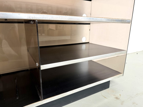 Meuble Hi-Fi en plexiglass fumé et aluminium, Eric Maville, France, années 1970, vue 18