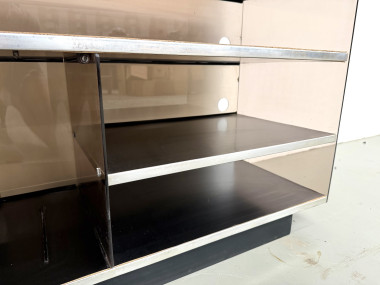 Meuble Hi-Fi en plexiglass fumé et aluminium, Eric Maville, France, années 1970, vue 18