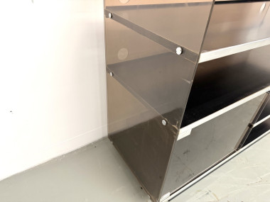 Meuble Hi-Fi en plexiglass fumé et aluminium, Eric Maville, France, années 1970, vue 21