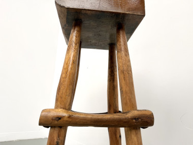 Paire de tabourets de bar brutalistes, France, années 1950, vue 11