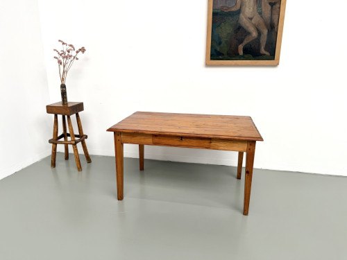 Table de ferme en pin, France, années 1950, vue 4