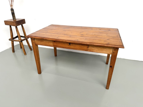 Table de ferme en pin, France, années 1950, vue 5