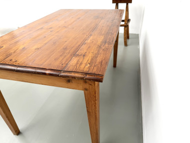 Table de ferme en pin, France, années 1950, vue 8