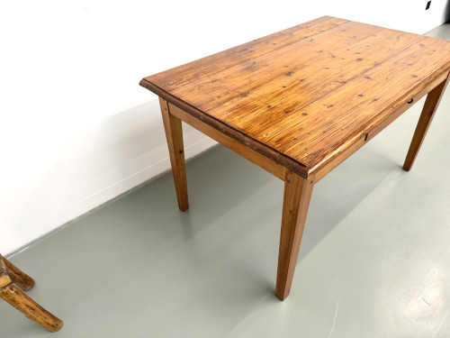 Table de ferme en pin, France, années 1950, vue 21