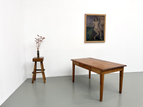 Table de ferme en pin, France, années 1950, vue 25
