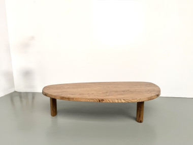 Table basse "Forme Libre" XXL en chêne massif – Années 50, vue 2