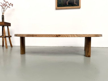 Table basse "Forme Libre" XXL en chêne massif – Années 50, vue 3