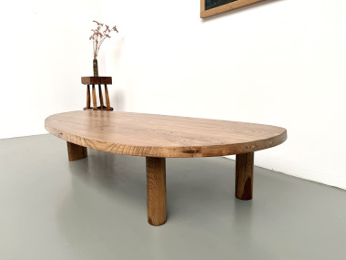 Table basse "Forme Libre" XXL en chêne massif – Années 50, vue 4