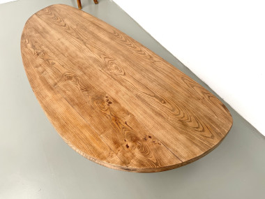 Table basse "Forme Libre" XXL en chêne massif – Années 50, vue 7