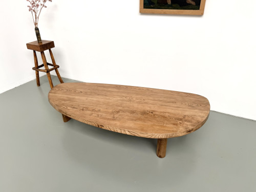 Table basse "Forme Libre" XXL en chêne massif – Années 50, vue 14