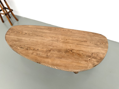 Table basse "Forme Libre" XXL en chêne massif – Années 50, vue 15