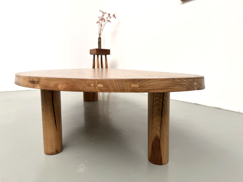 Table basse "Forme Libre" XXL en chêne massif – Années 50, vue 18
