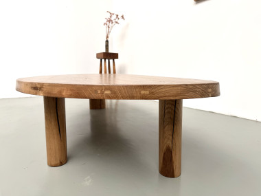 Table basse "Forme Libre" XXL en chêne massif – Années 50, vue 18